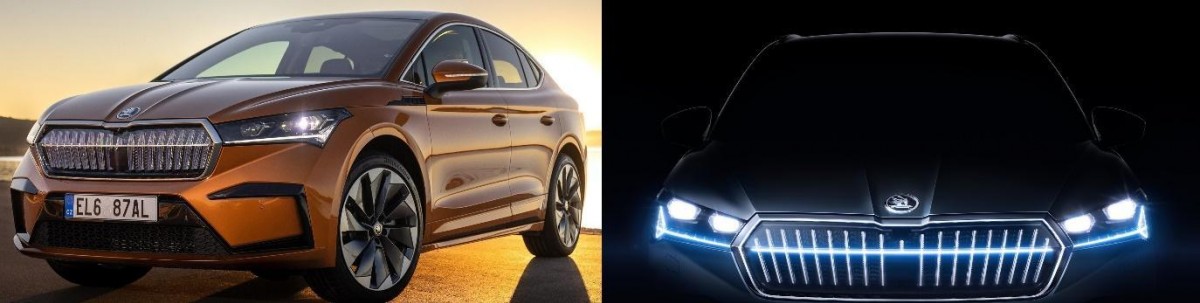 Top class aerodynamics for Skoda Enyaq Coupe and its illuminated front grill